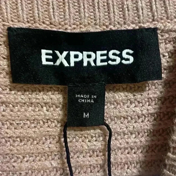 Express Blush Pink Asymmetrical Sweater Dress Size Medium - Picture 3 of 6